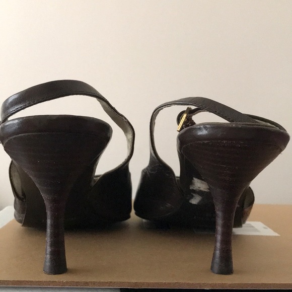 Nine West Godspeed brown leather slingback heel 8M - Picture 2 of 6